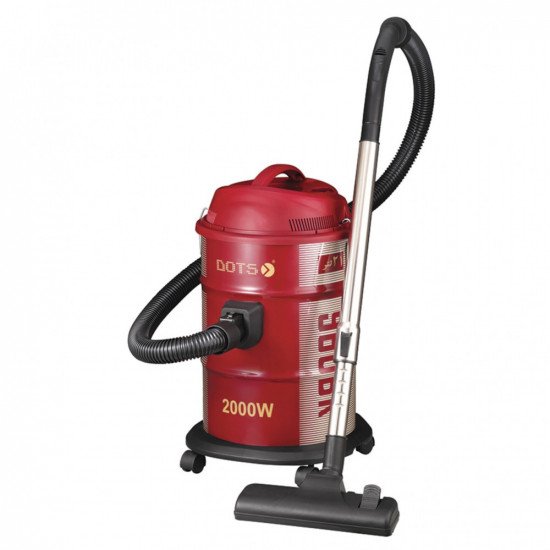 Dots Drum Vacuum Cleaner 21 Liter 2000W Red, DOTS VD-518R