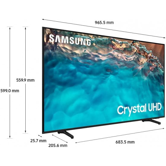 Samsung Crystal Smart TV 43 Inch, UA43BU8000UXSA